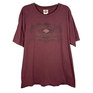 Harley Davidson | Wabash, Indiana Red Graphic Tee Size Large